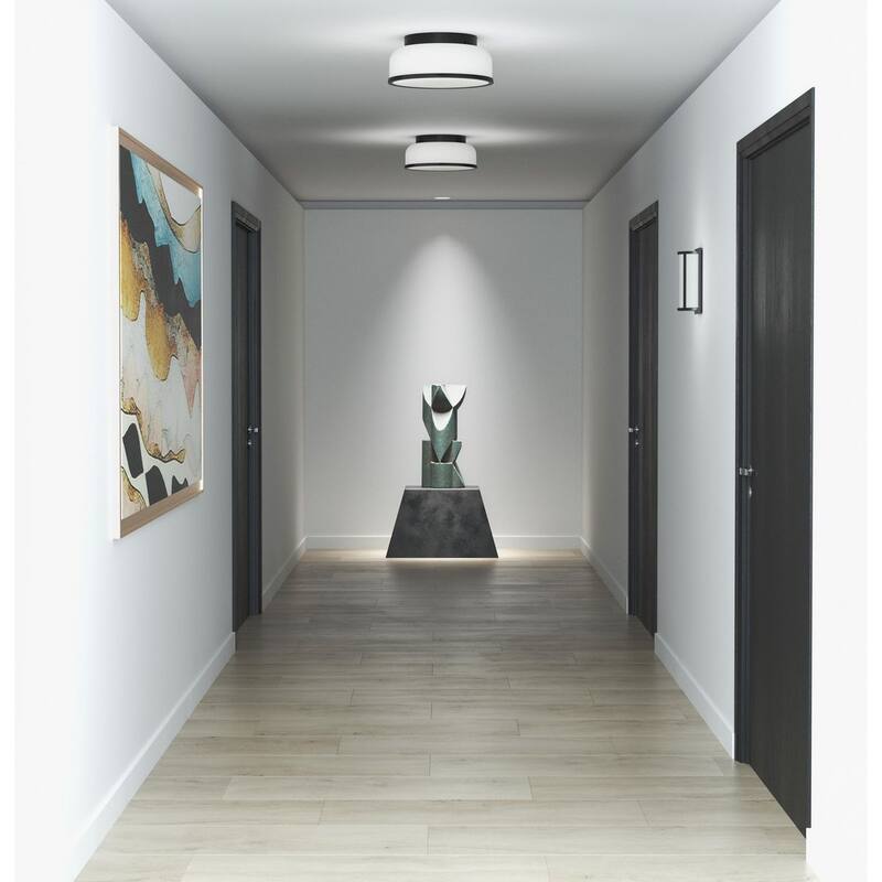 Parkhurst Collection Two-Light Matte Black New Traditional 11-1 4" Flush Mount Light - 11.25 in x 11.25 in x 5.12 in