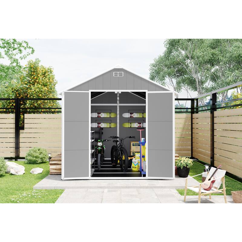 Campcraft 8*10ft resin storage shed, high quality pp material, strong structure, waterproof, rust and UV proof