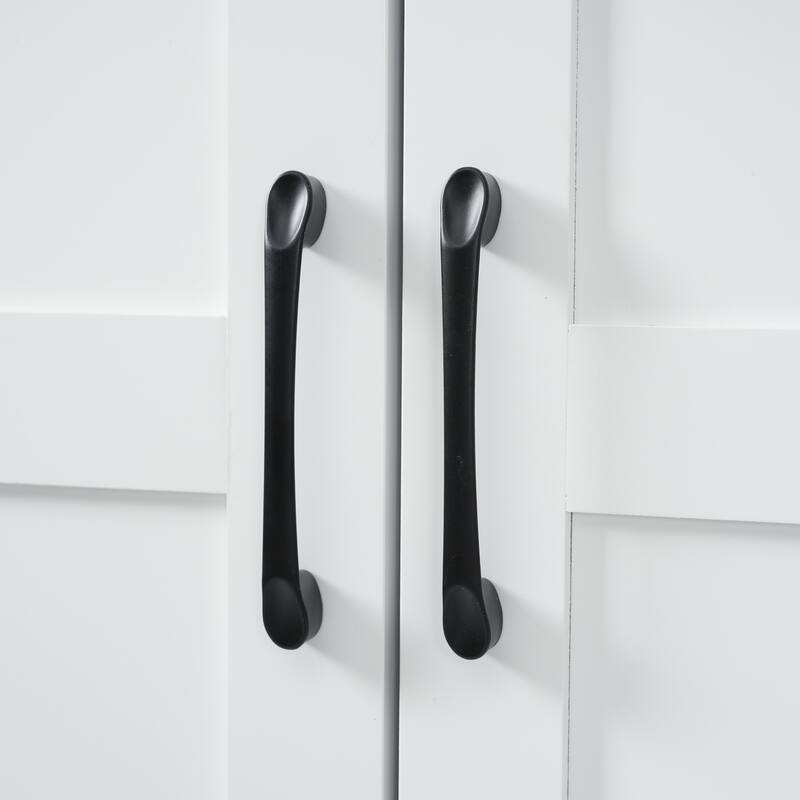 71.6" Bathroom Vanity with 2 Soft-Close Doors & 3 Drawers (1 Deep), Black Iron Handles, Durable