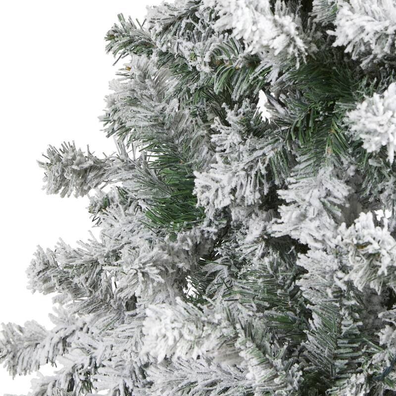 8' Full Flocked Rock Springs Spruce Artificial Christmas Tree, Unlit - 8 Foot