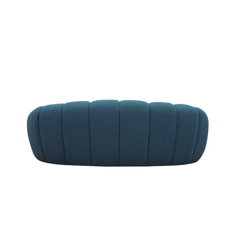 Divani Casa Yolonda Modern Curved Dark Teal Fabric Loveseat
