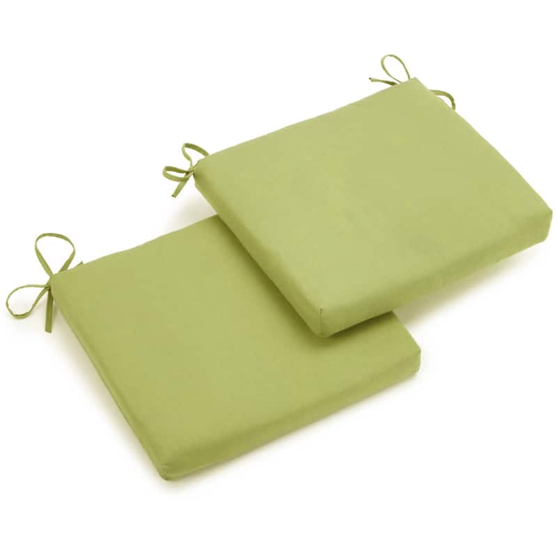 20-inch by 19-inch Twill Indoor Chair Cushion (Set of 1, 2, or 4) - 20 x 19 - Set of 2 - Mojito Lime
