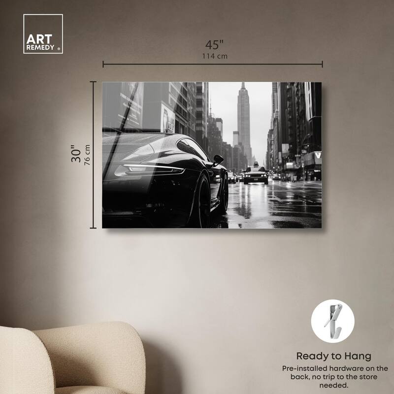 Rainy Day New York Acrylic by Art Remedy, Ready to Hang