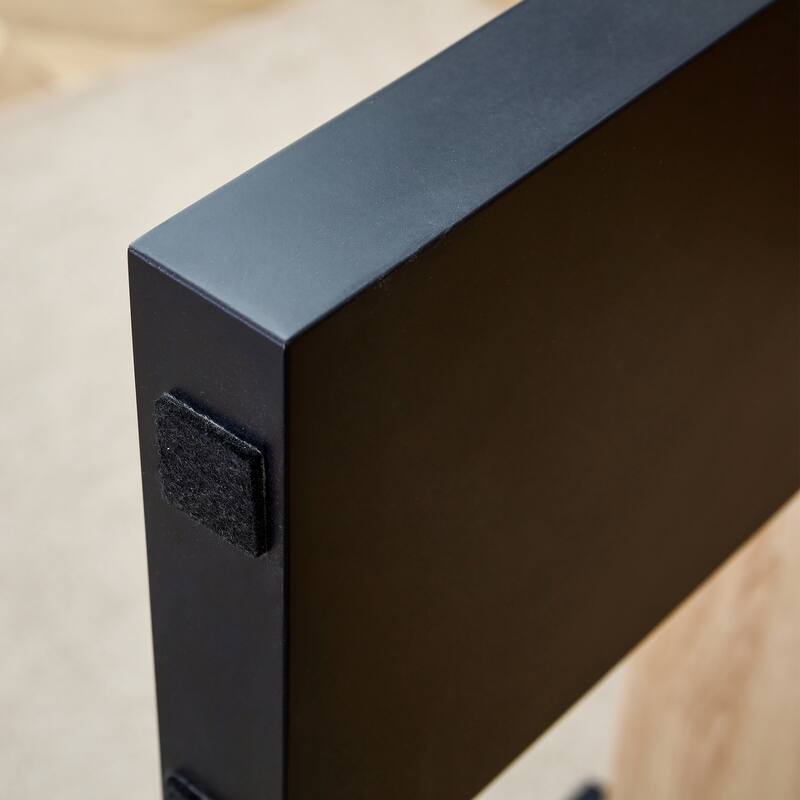 31.5" MDF Modern Coffee Table with Dark Wood Grain and Minimalist Design