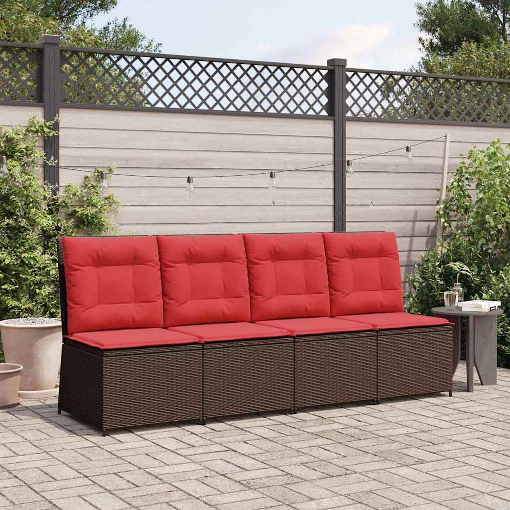 vidaXL Garden Sofa with Cushion Poly rattan - 54 x 67 x 95 cm