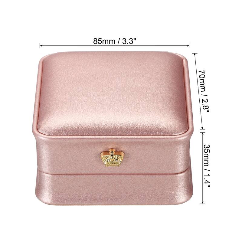 Necklace Pendant Box, 2pcs Velvet Chain Box Vintage Jewelry Holder - Rose Gold - 3"x3"