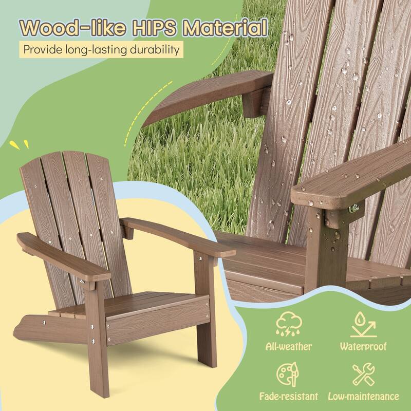 Gymax 4PCS Kid's Adirondack Chair All-Weather HDPE Toddler Lawn Chair