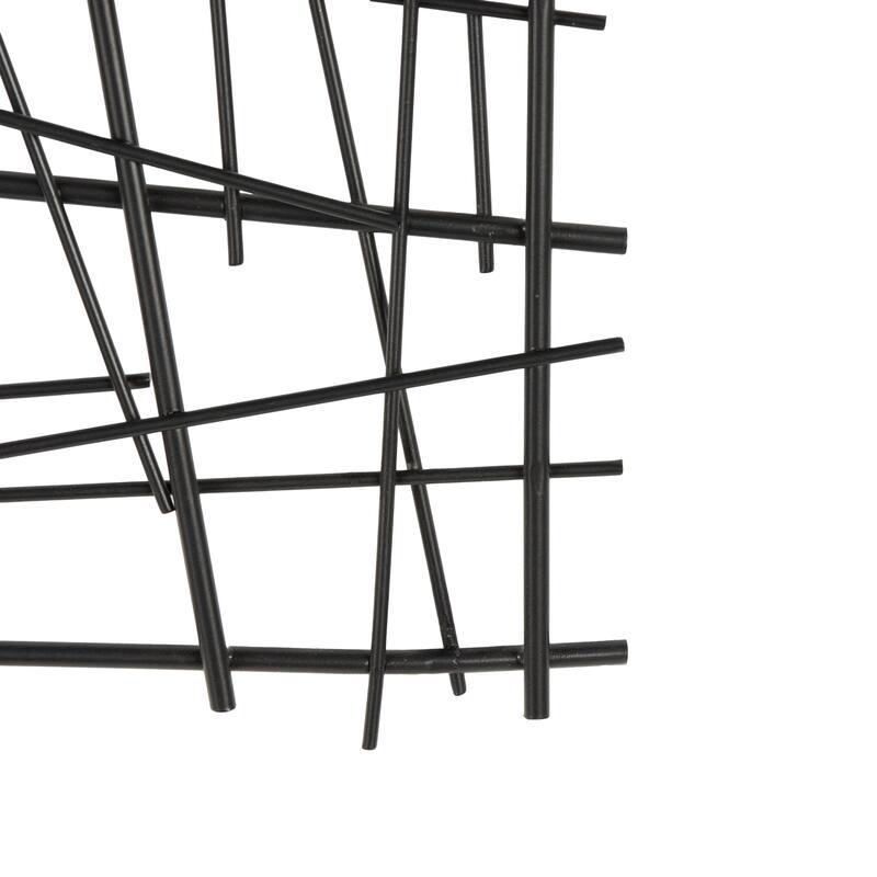 Black Metal Overlapping Sticks Abstract Home Wall Decor