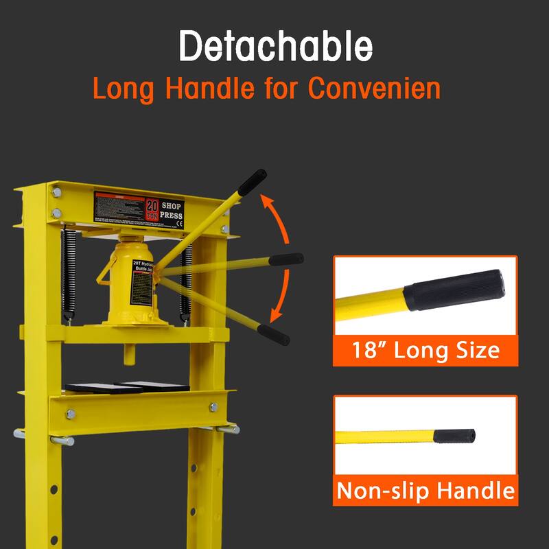 20 Ton Hydraulic Shop Press With Working Table H-Frame Garage Press Including Bending Straightening Pressing Components