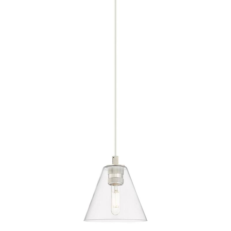 Innovations Lighting 434-1P-11-8 Crown Point Pendant Crown Point 8" - Polished Nickel / Clear
