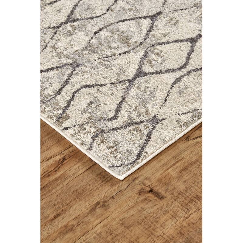 Grand Bazaar Kiba Machine Made Diamond Transitional Area Rug