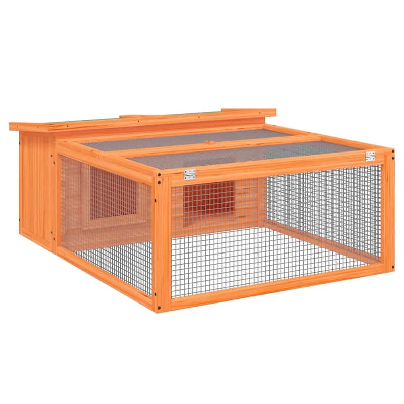 vidaXL Rabbit Hutch Brown 46.3"x38.2"x18.7" Solid Wood Pine - 46.3" x 38.2" x 18.7"