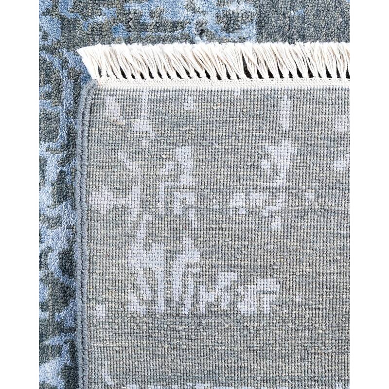 Ikat One-of-a-Kind Hand-Knotted Area Rug, Blue - 9' 2" x 12' 3"