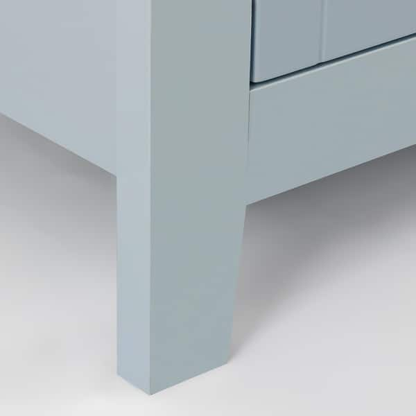 Modern Blue-gray Storage Solid Wood Drawer Dresser Side Cabinet - Bed ...