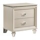 preview thumbnail 7 of 5, Ving Glam Pearl White Wood 3-piece Panel Bedroom Set with 2 Nightstands by Furniture of America