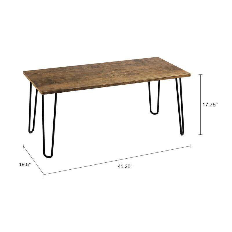 Coffee Table with Hairpin Legs by Lavish Home (Brown)