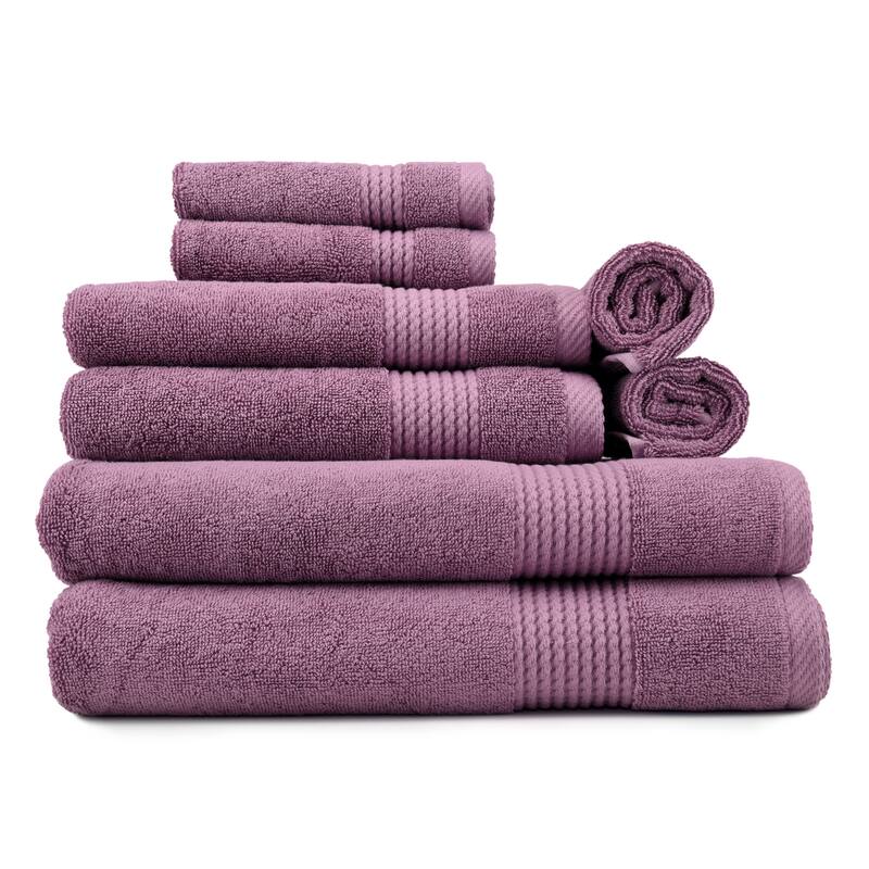 East'N Blue Lara Turkish Cotton Bath Towel Set (Set of 8) - (2 Bath Towel, 2 Hand Towel, 4 Washcloth)