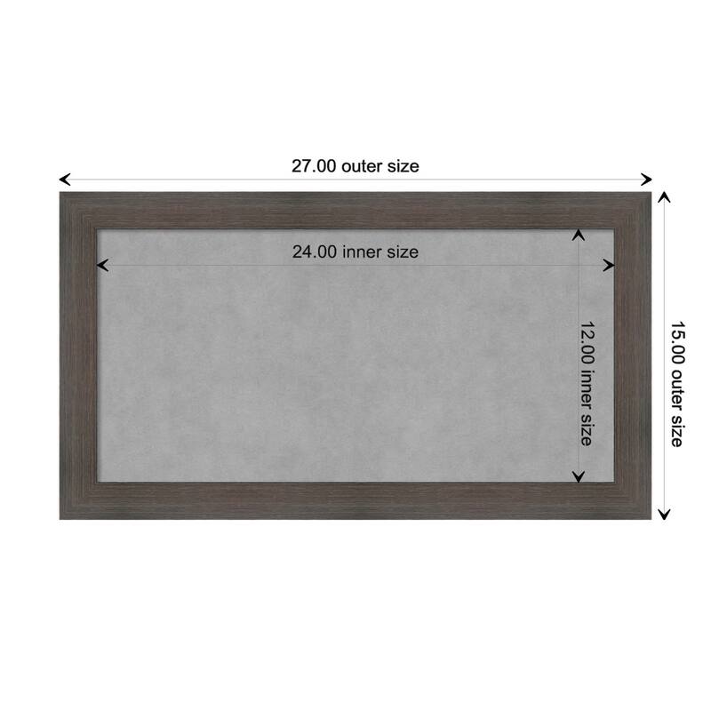 Amanti Art Hardwood Chocolate Narrow Framed Magnetic Board - Board Size 24x12