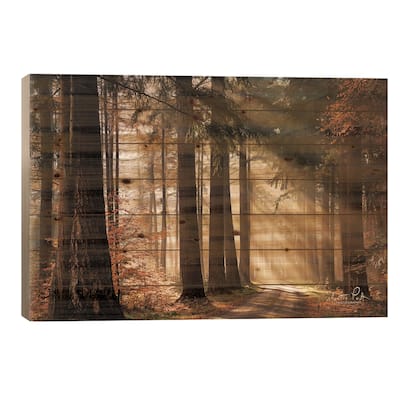 Fresh Autumn Light Print On Wood by Martin Podt - Multi-Color
