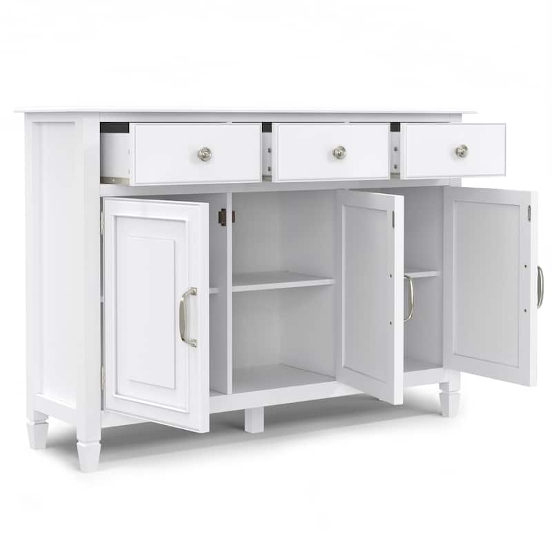 WYNDENHALL Hampshire SOLID WOOD 51" Wide Traditional Wide Entryway Storage Cabinet - 15 "d x 51" w x 36" h