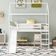 preview thumbnail 1 of 14, Twin Size House Loft Bed with Slide, White White