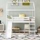 preview thumbnail 1 of 7, Twin Size Wood Frame House-shaped Loft Bed with Slide, White White