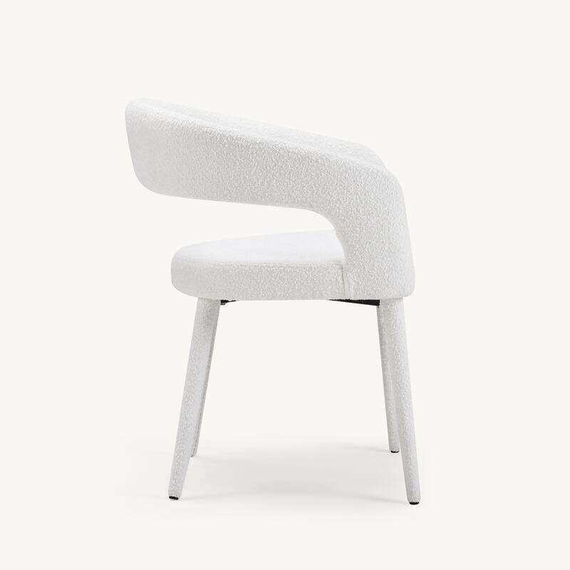Modern Fort Boucle Upholstered Dining Chair (Set of 2)