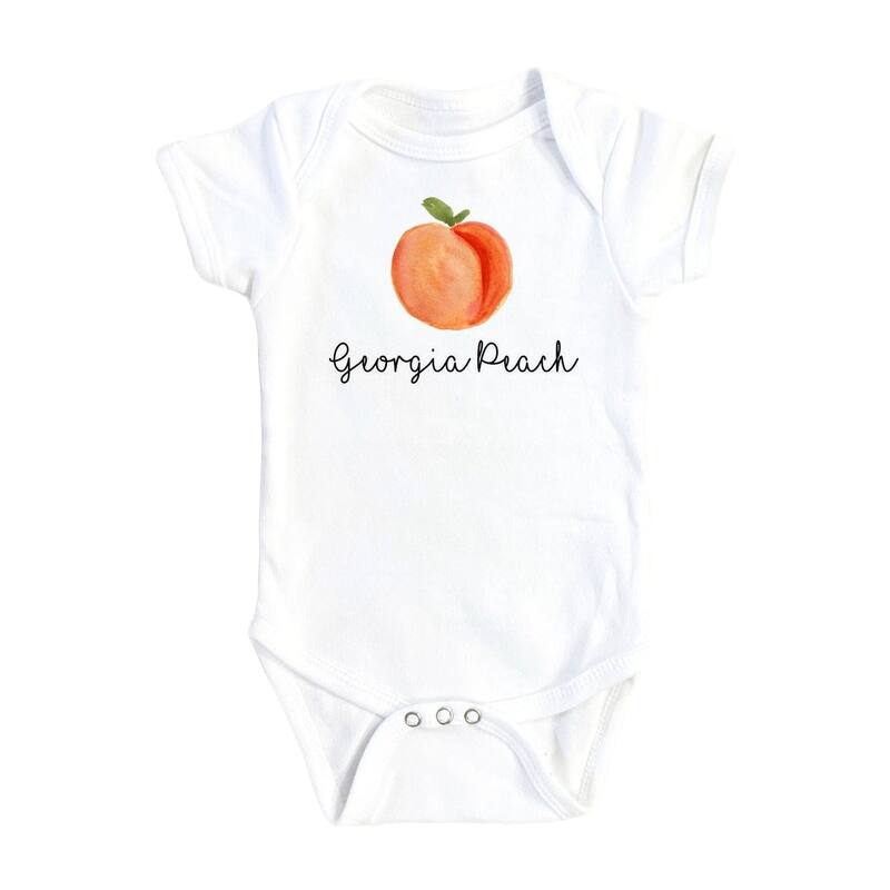 Peach Georgia - Baby Boy Girl Clothes Infant Bodysuit Funny Cute Newborn - Natural - 0-3M