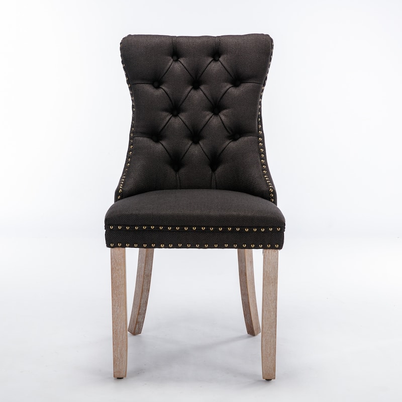 Contemporary Flax Upholstered Linen Dining Chair