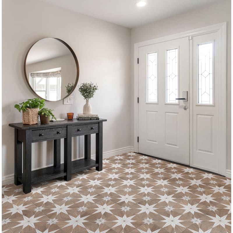 Merola Tile Llama Stella Loire Verso Noce 9-3/4" x 9-3/4" Porcelain Floor and Wall Tile