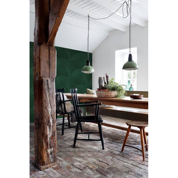 ESTA Home Xylem Evergreen Large Leaves Wallpaper