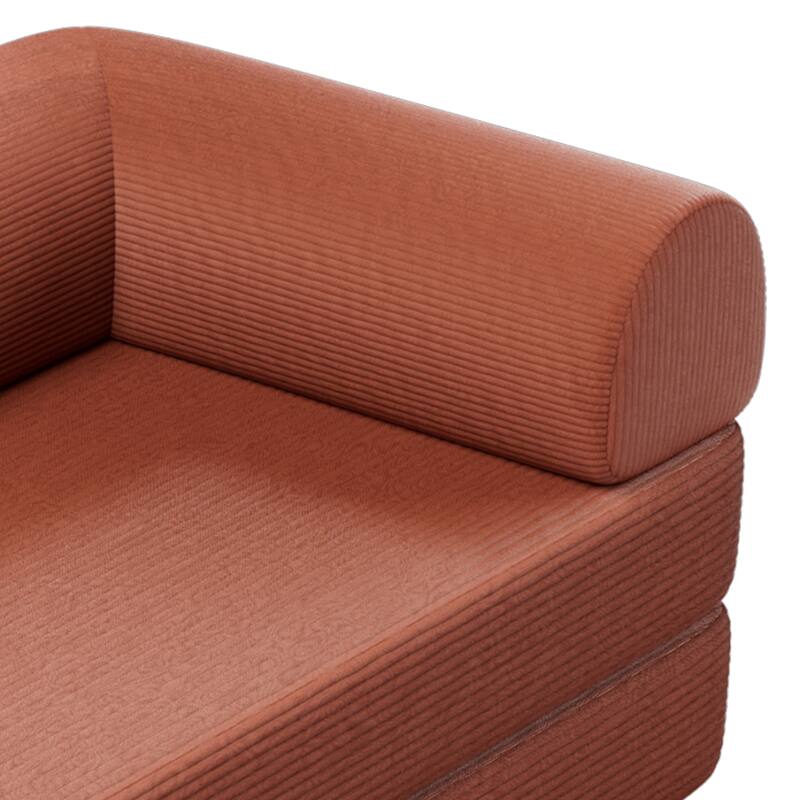 79" Contemporary Corduroy Module Comfortable Compressed Sofa