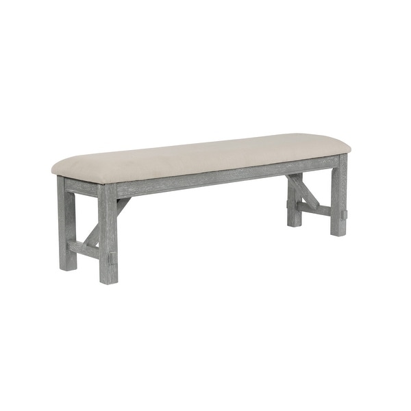 Powell Home Fashions 457-260 Turino 60" Wide Wood Framed Polyester Dining Bench - Grey Oak