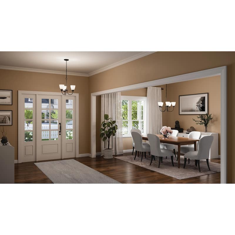 Kichler Lighting Jolie 5-Light Chandelier with Satin Etched Glass in Black