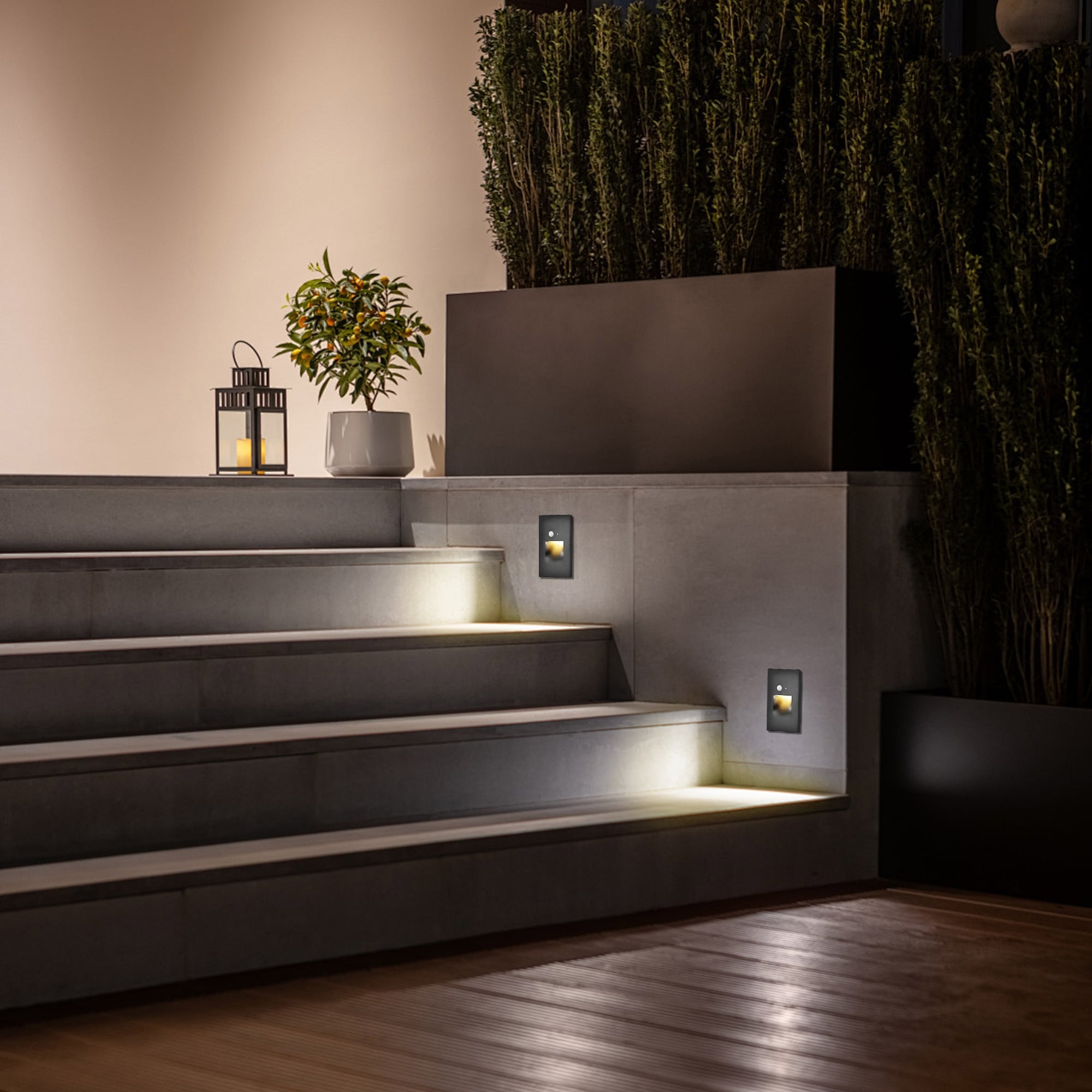 BAZZ White Integrated LED Step & Stair Light – Motion Sensing, 2.5W 125 Lumens 3000K, Indoor/Outdoor Use, IC Rated, Wet Location, Aluminum + Acrylic