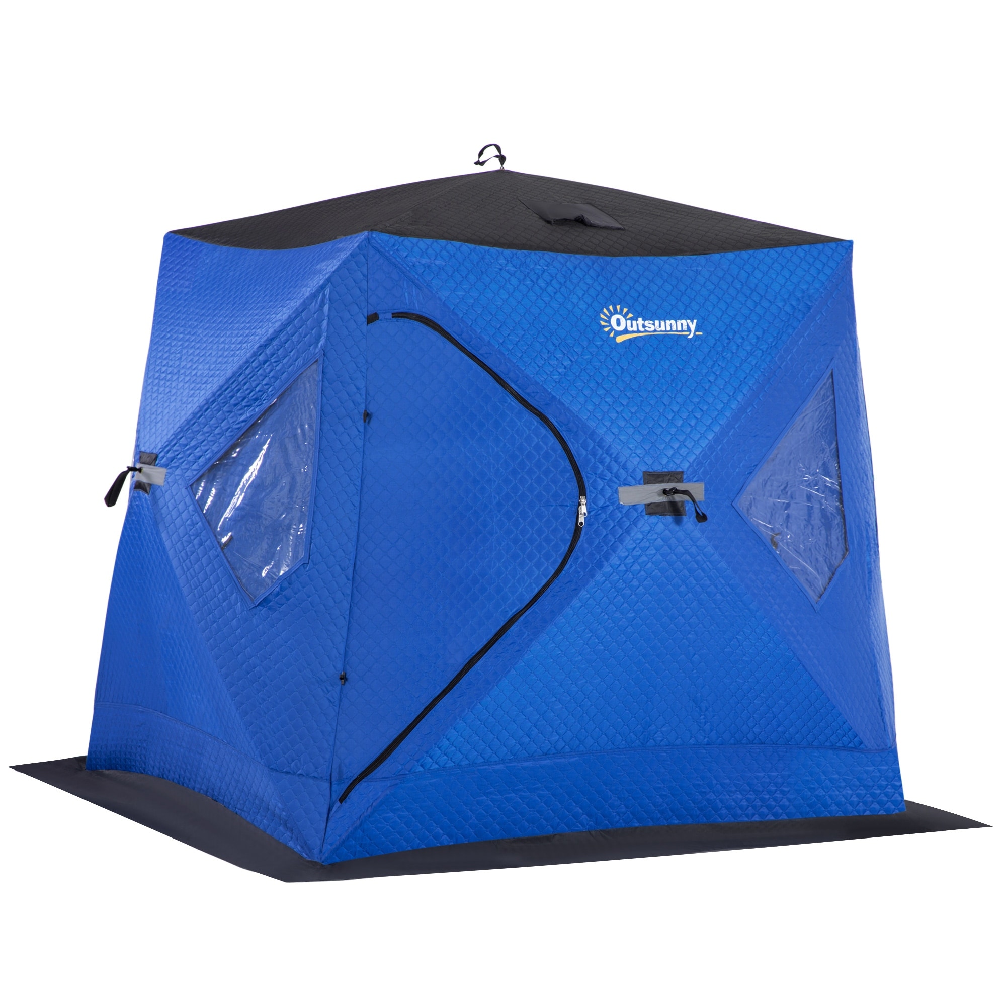 Outsunny 2 Person Insulated Ice Fishing Shelter Pop-Up Portable Ice Fishing  Tent - N/A