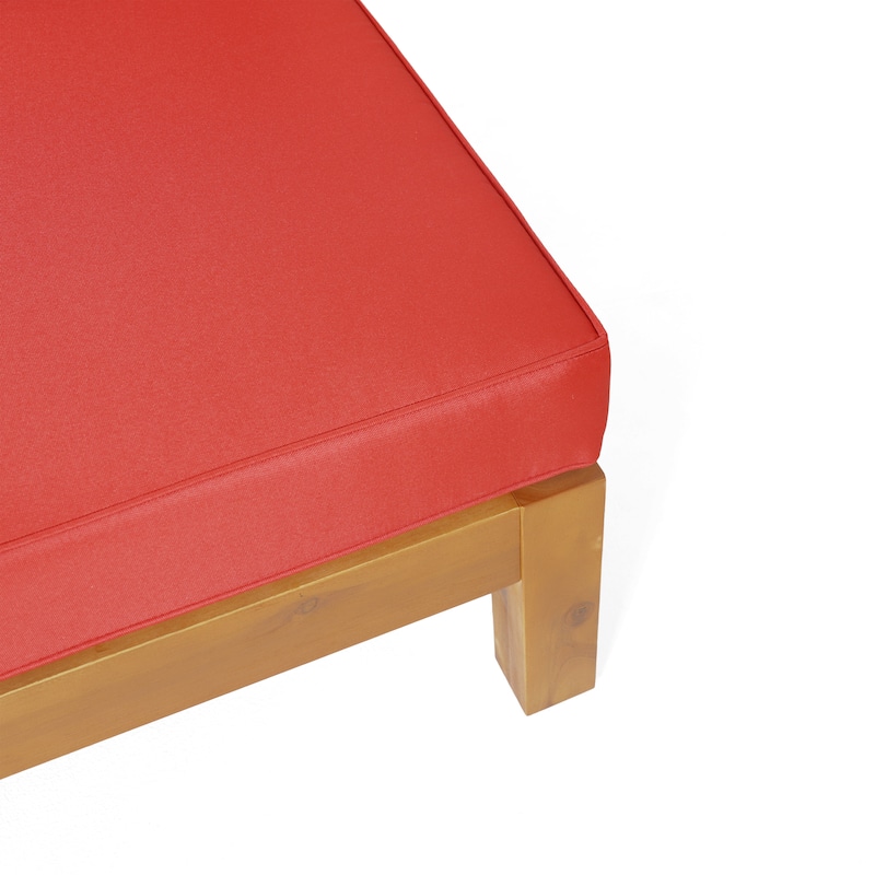 Roomfitters X-Back Corner Bench with Coffee Table, Outdoor Wooden Patio Sofa with Cushions for Garden or Porch