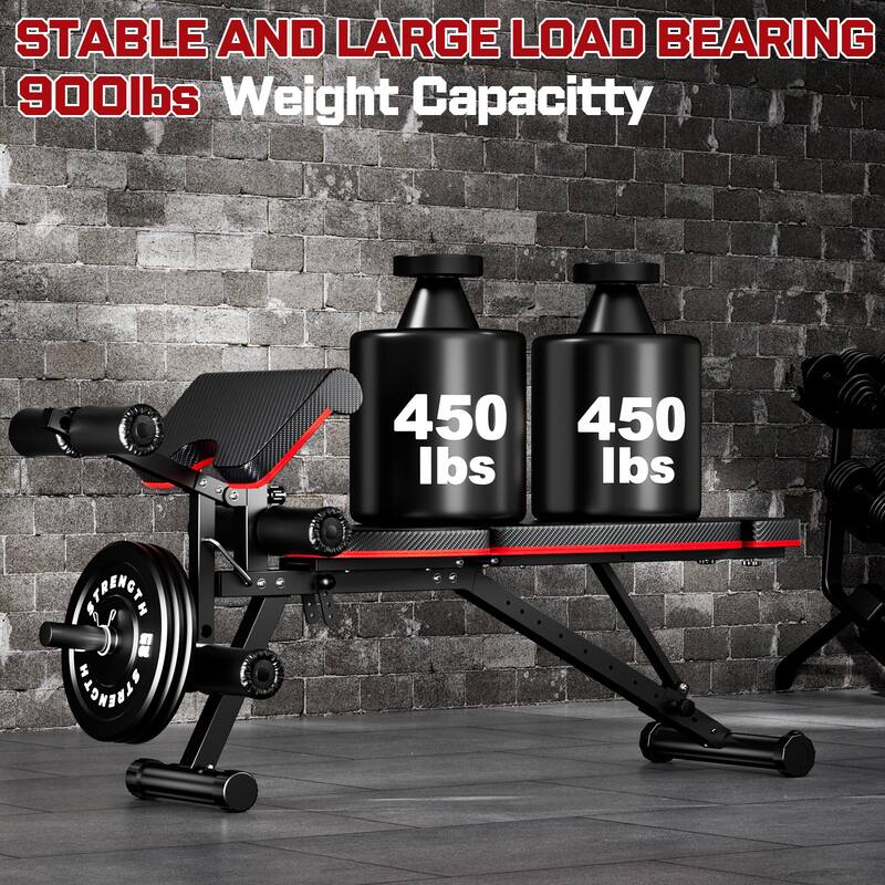 Weight Bench Workout Bench for Home Gym with Extended Headrest