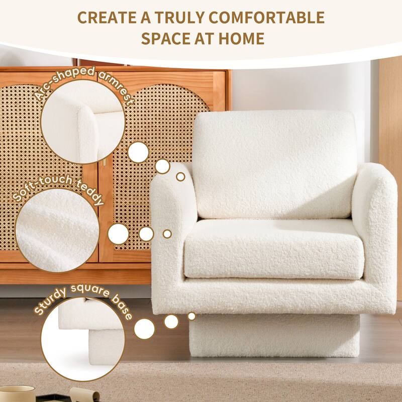 Luxurious Teddy Velvet Swivel Chair for Ultimate Comfort and Style