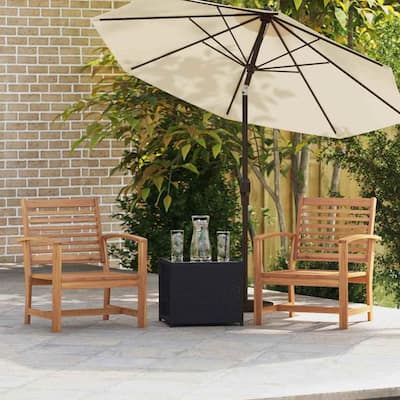 vidaXL Garden Chairs 2 pcs Natural 60 x 65 x 76.5 cm Solid teak wood - 23.6 x 25.6 x 30.1 inch