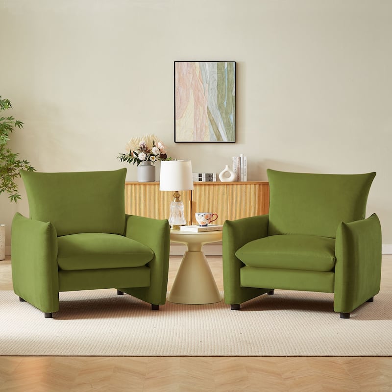 Lilian 33inW Modern Armchair Accent Chair Sofa Lounge Chair(Set of 2)