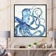preview thumbnail 7 of 9, Designart "Blue Deep Sea VIII" Coastal Framed Canvas 24 in. wide x 24 in. high - Black