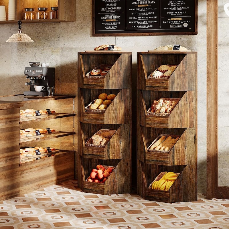 4-Tier Fruit and Vegetable Storage Rack for Kitchen Living Room