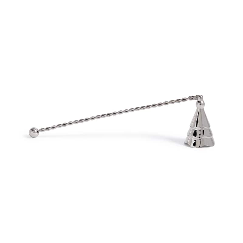 Christmas Wave Tree Design Brass Candle Snuffer - Nickel
