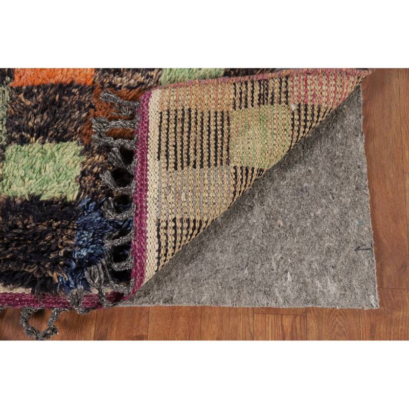 Hand Knotted Oriental 100% Wool Carpet Modern All-Over Multi-Colored Moroccan Area Rug - 8' 5'' X 4' 10''