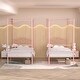 preview thumbnail 10 of 22, VECELO Twin Bed Set of 2 Canopy Bed Frame with Headboard and Footboard, Metal Four Posters Design Pink
