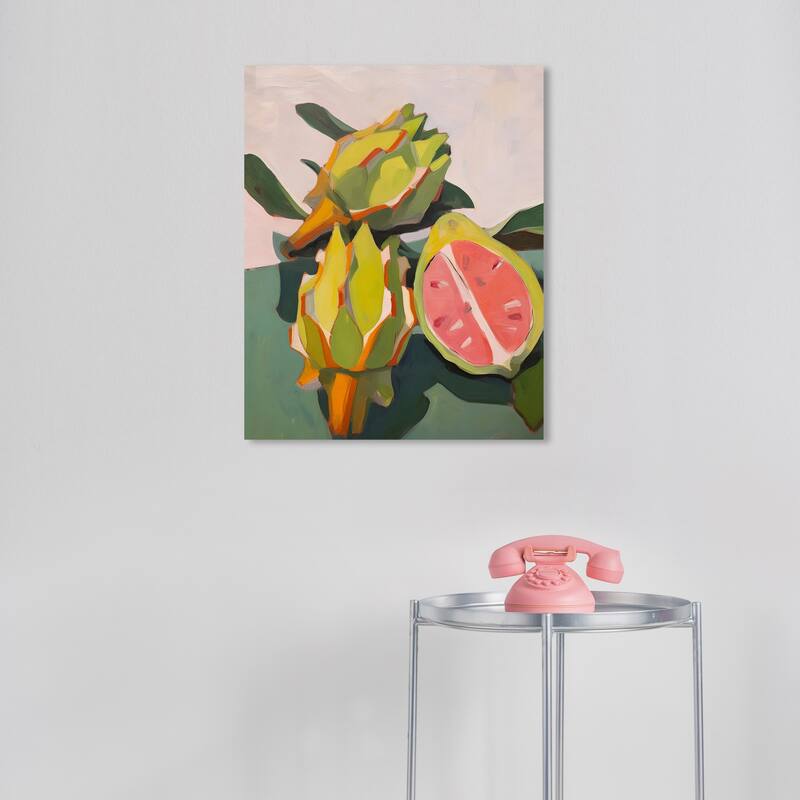 Wynwood Studio Canvas Food and Cuisine Exotic Edible Green and Light Red Modern & Contemporary Wall Art Canvas Print - 16 x 20