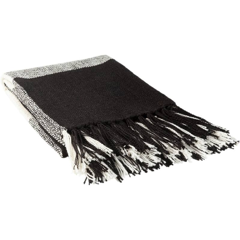 Bison Plaid Fringe Acrylic Throw