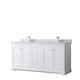 Option White, Chrome Trim, White Carrara Marble Top