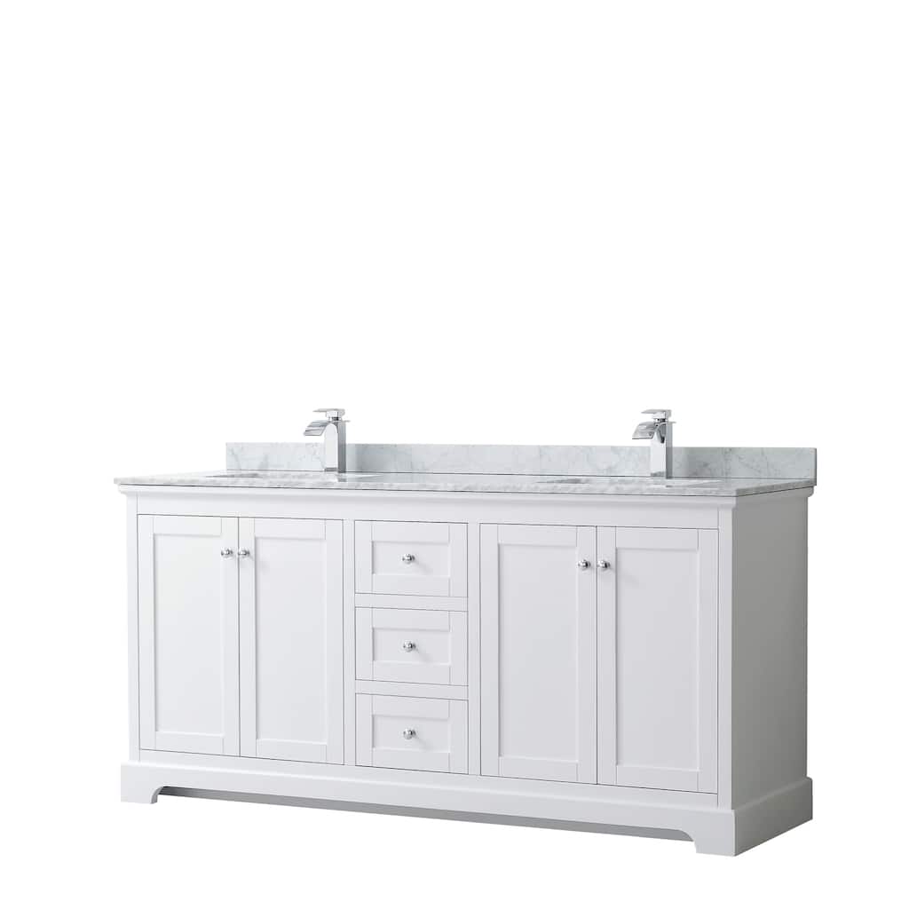 Avery Marble Top 72-inch Double Square Sink Vanity